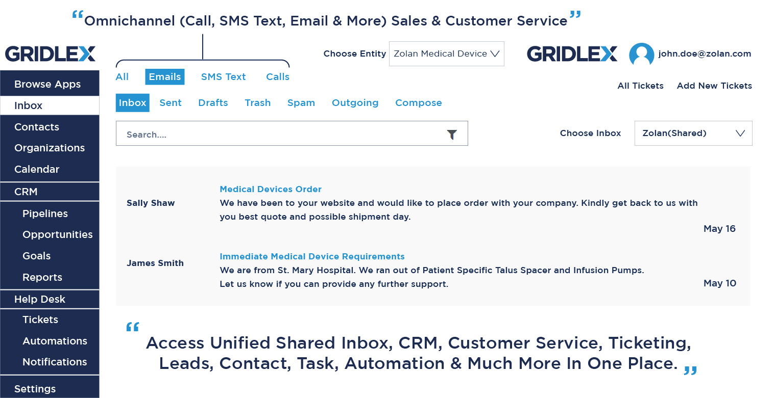 Medical Device CRM and Customer Service Help Desk Software